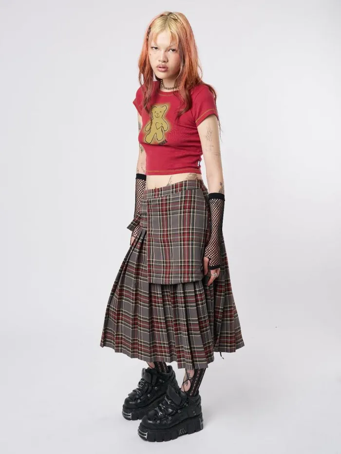 Clothing Minga London Crop Tops Teddy Red Baby Tee