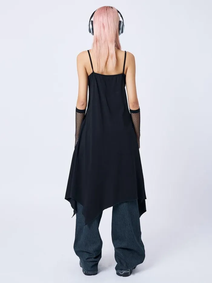 Clothing Minga London Dresses 1992 Black and Grey Asymmetric Midi Dress