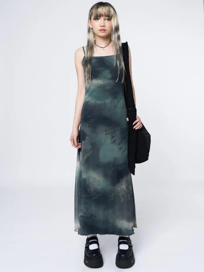 Clothing Minga London Dresses Eden Green Mesh Maxi Dress