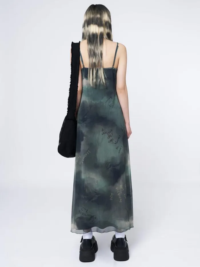 Clothing Minga London Dresses Eden Green Mesh Maxi Dress