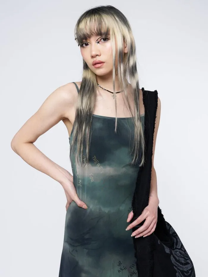 Clothing Minga London Dresses Eden Green Mesh Maxi Dress