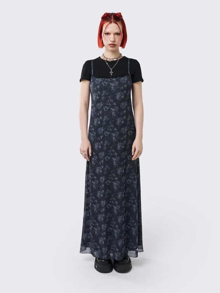 Clothing Minga London Dresses Isadora Floral Mesh Maxi Dress