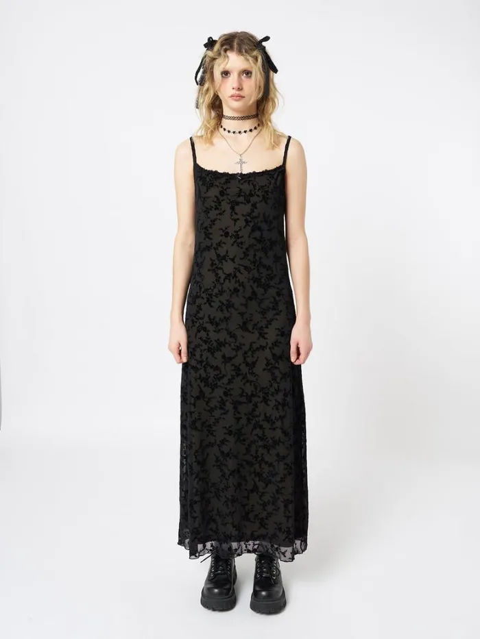 Clothing Minga London Dresses Titania Black Mesh Maxi Dress