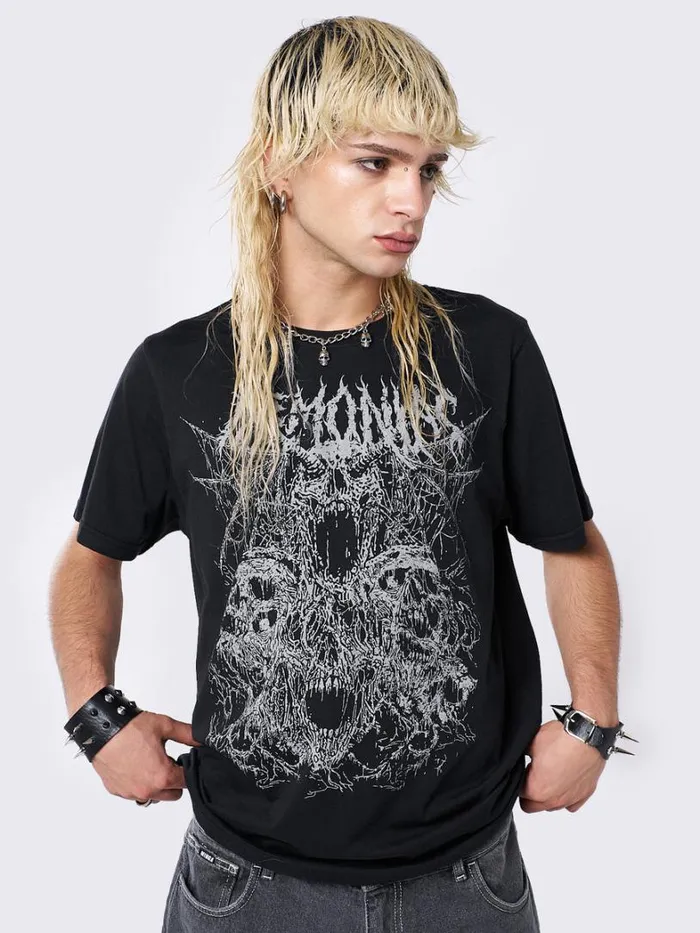 Clothing Minga London Graphic Tees Demoniac Black Graphic Tshirt