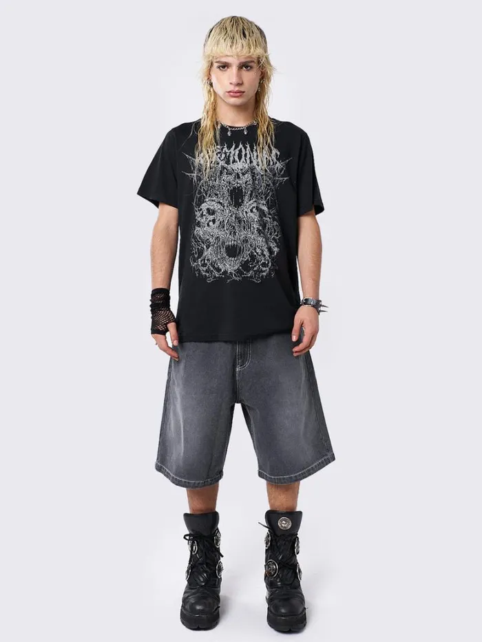 Clothing Minga London Graphic Tees Demoniac Black Graphic Tshirt