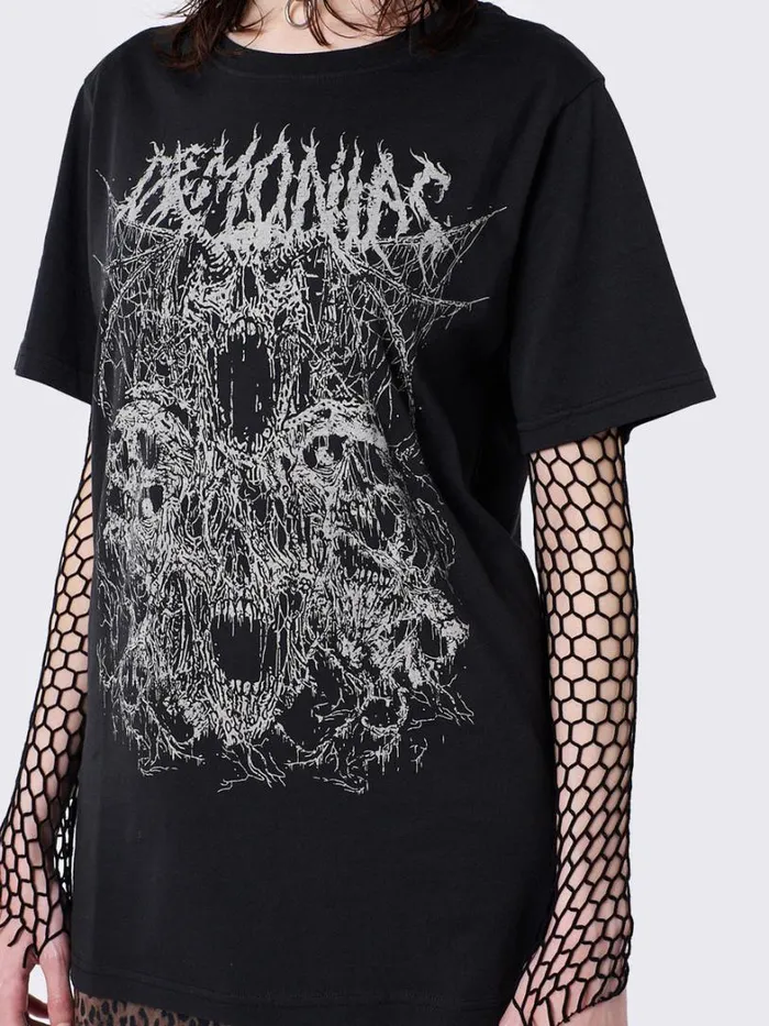 Clothing Minga London Graphic Tees Demoniac Black Graphic Tshirt