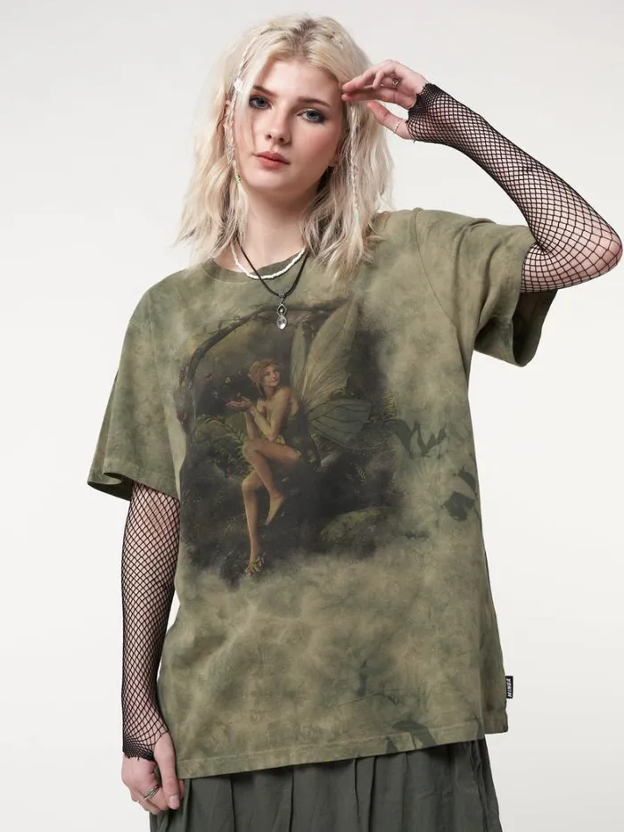 Clothing Minga London Graphic Tees Forest Fairy Tie Dye Tshirt