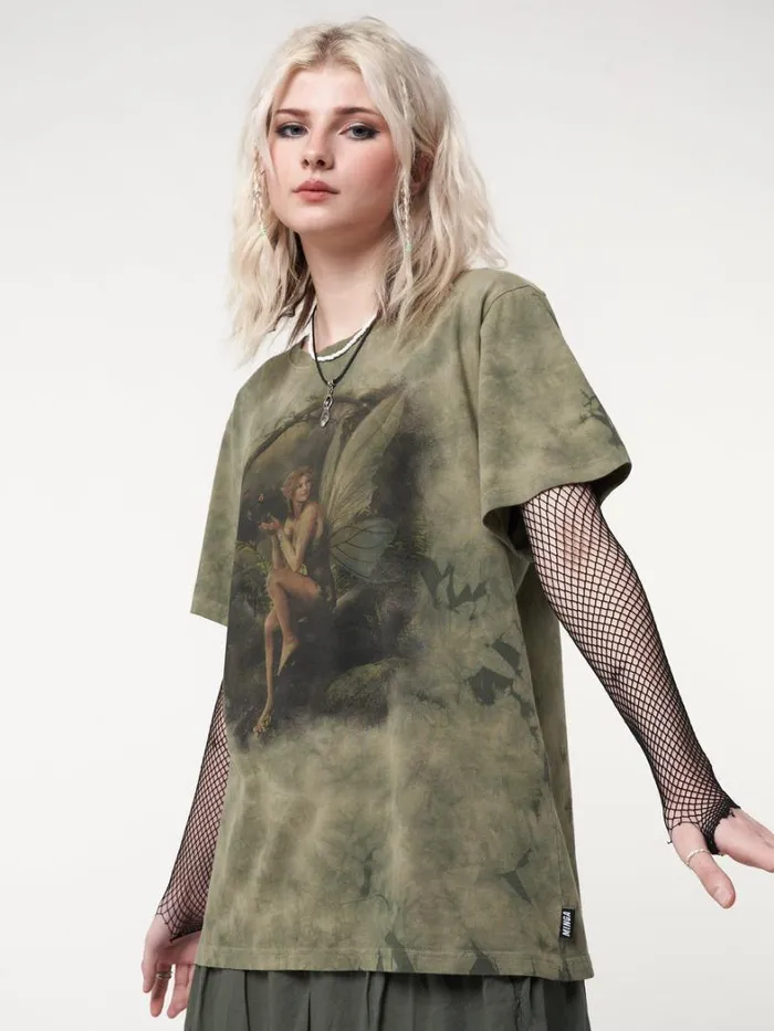 Clothing Minga London Graphic Tees Forest Fairy Tie Dye Tshirt