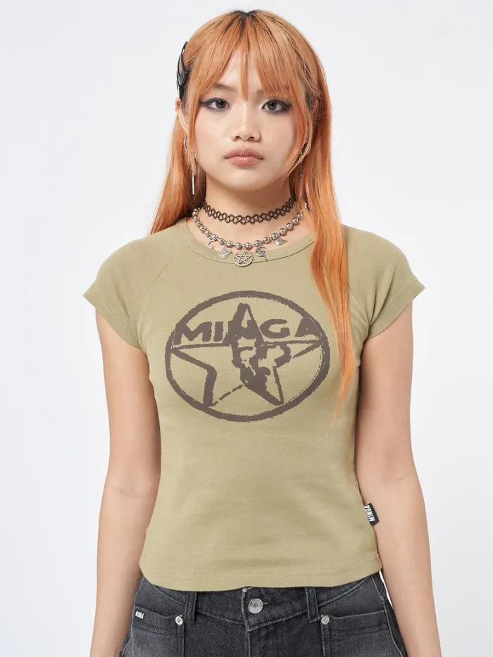 Clothing Minga London Graphic Tees Star Girl Raglan Baby Tee