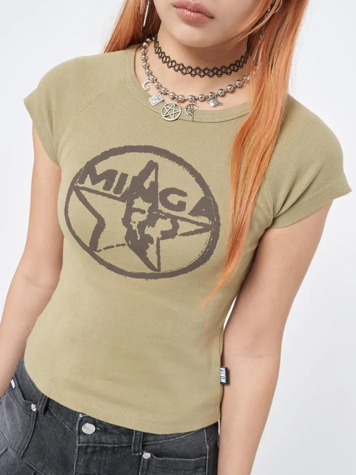 Clothing Minga London Graphic Tees Star Girl Raglan Baby Tee