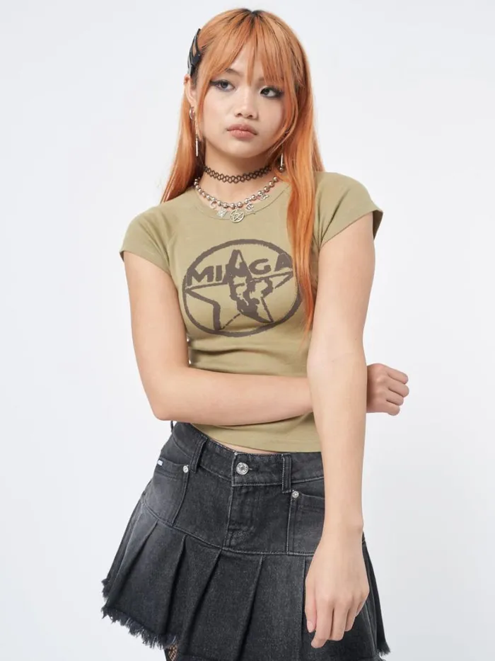 Clothing Minga London Graphic Tees Star Girl Raglan Baby Tee