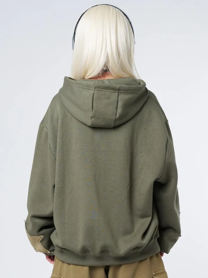 Clothing Minga London Jackets Celeste Star Green Oversized Zip Up Hoodie