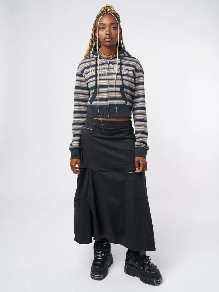 Clothing Minga London Jackets Deba Striped Zip Up Hoodie