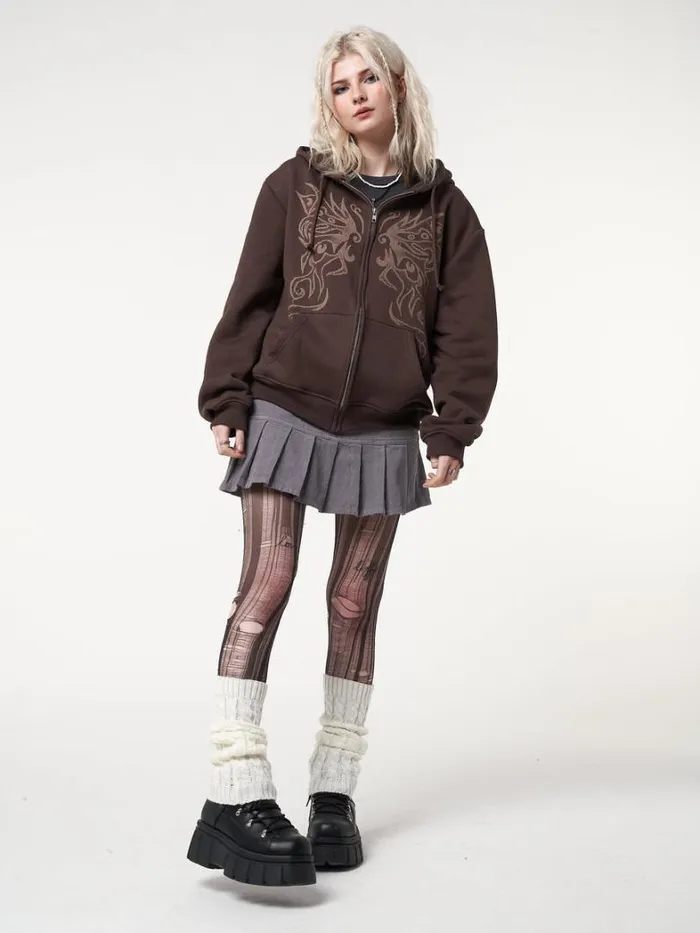 Clothing Minga London Jackets Fairy Wings Zip Up Hoodie