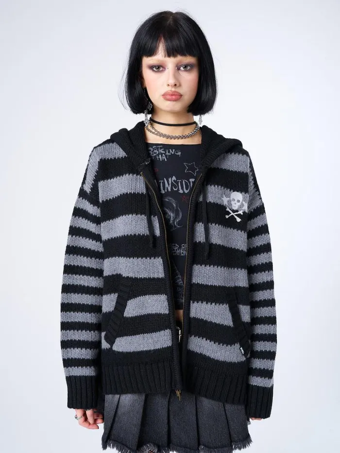 Clothing Minga London Jackets Hazardous Oversized Knitted ZipUp Hoodie