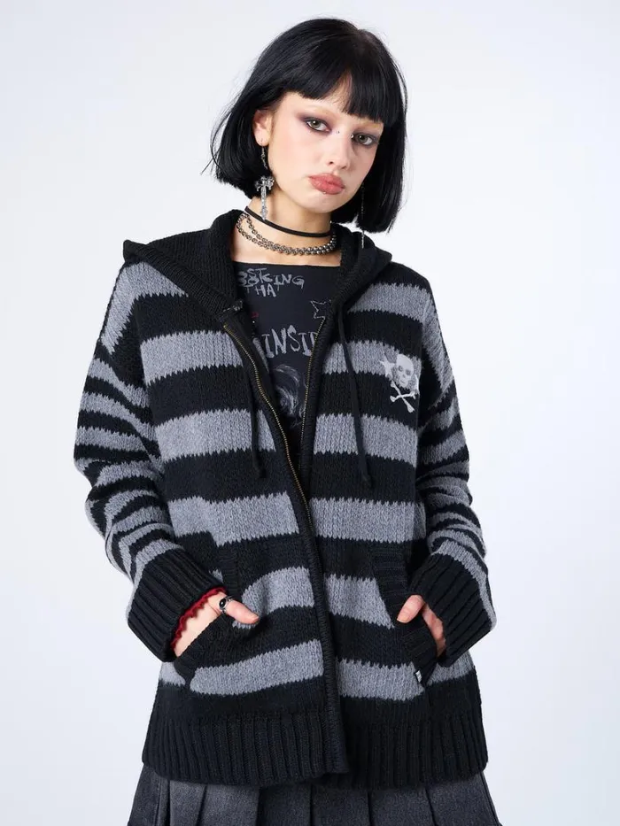 Clothing Minga London Jackets Hazardous Oversized Knitted ZipUp Hoodie