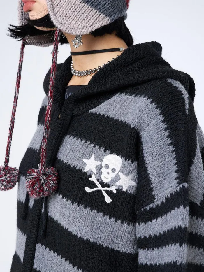 Clothing Minga London Jackets Hazardous Oversized Knitted ZipUp Hoodie