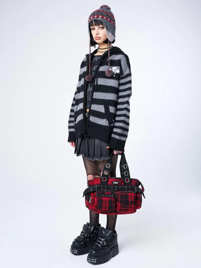 Clothing Minga London Jackets Hazardous Oversized Knitted ZipUp Hoodie