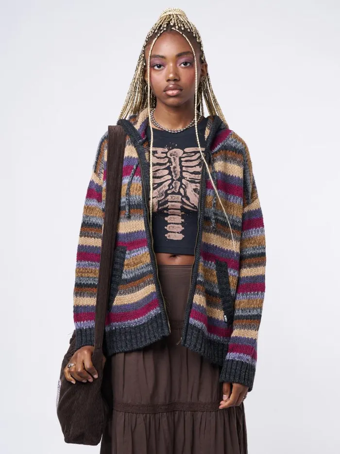 Clothing Minga London Jackets Lily Oversized Knitted ZipUp Hoodie