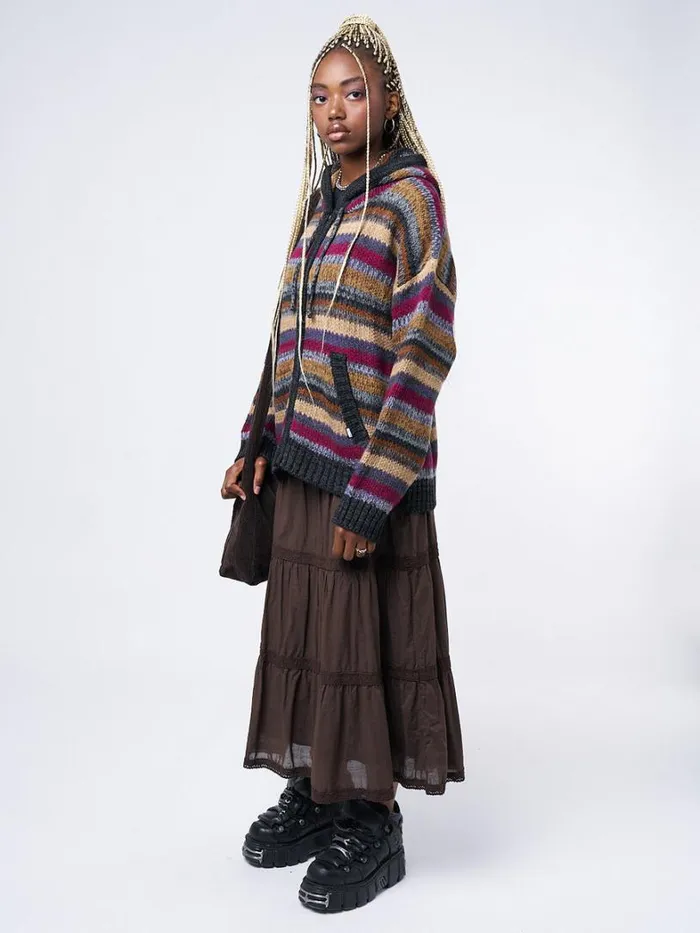 Clothing Minga London Jackets Lily Oversized Knitted ZipUp Hoodie
