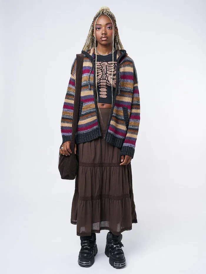 Clothing Minga London Jackets Lily Oversized Knitted ZipUp Hoodie