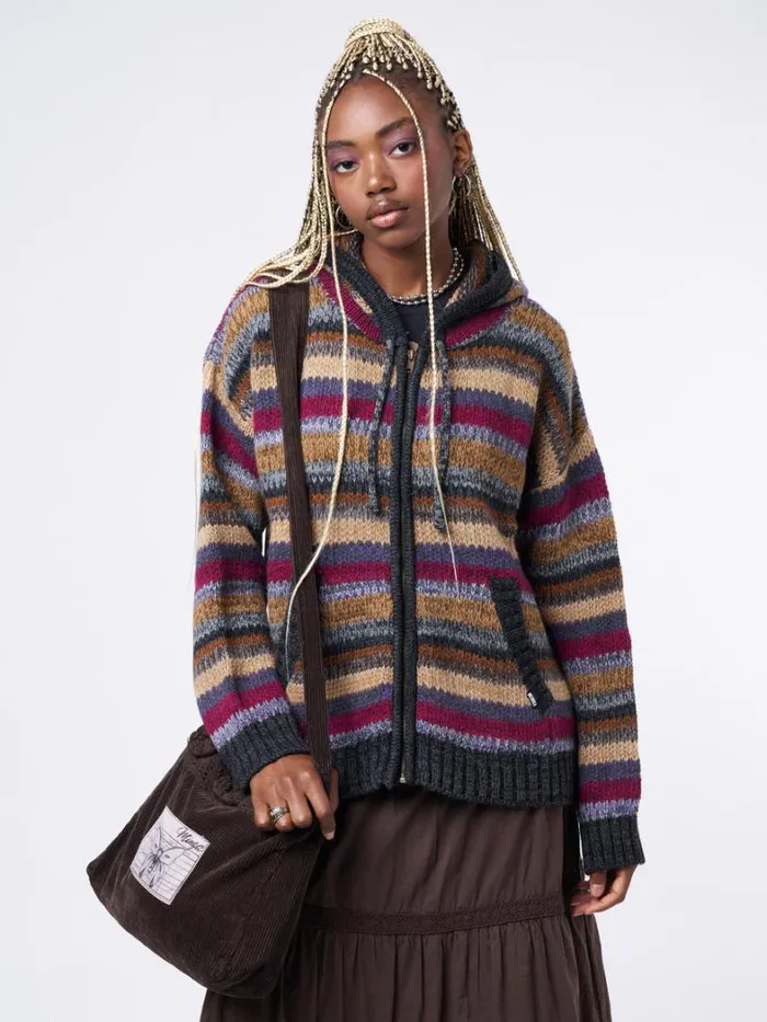 Clothing Minga London Jackets Lily Oversized Knitted ZipUp Hoodie