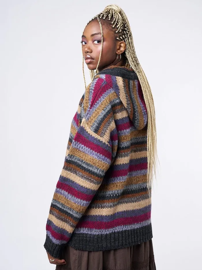 Clothing Minga London Jackets Lily Oversized Knitted ZipUp Hoodie