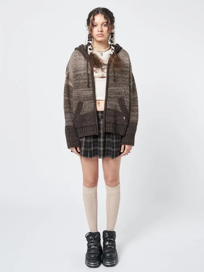 Clothing Minga London Jackets Oyster Zip Up Hood Knit Cardigan