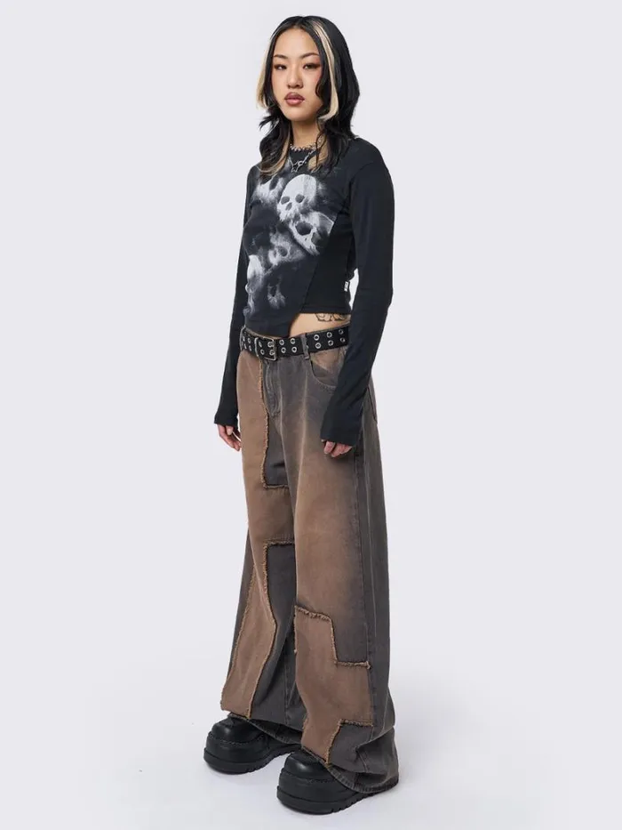 Clothing Minga London Jeans Blake Cross Patch Baggy Jeans