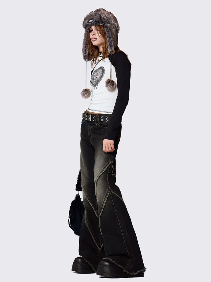 Clothing Minga London Jeans Marla Black Distressed Pocket Jeans