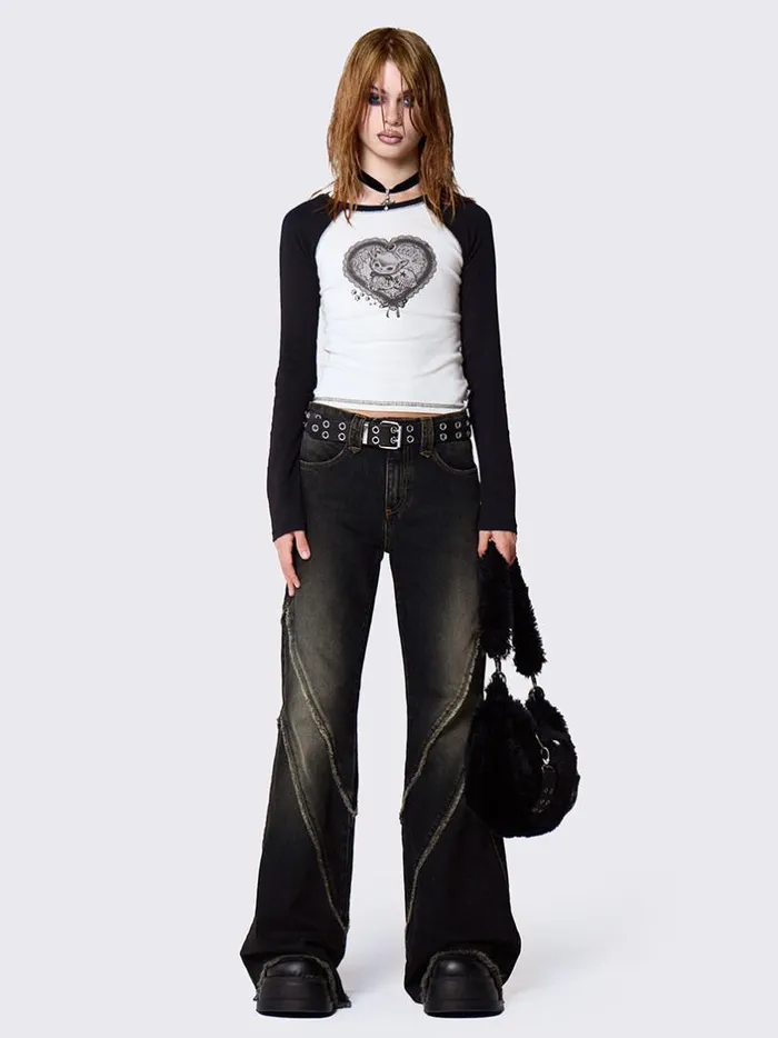 Clothing Minga London Jeans Marla Black Distressed Pocket Jeans