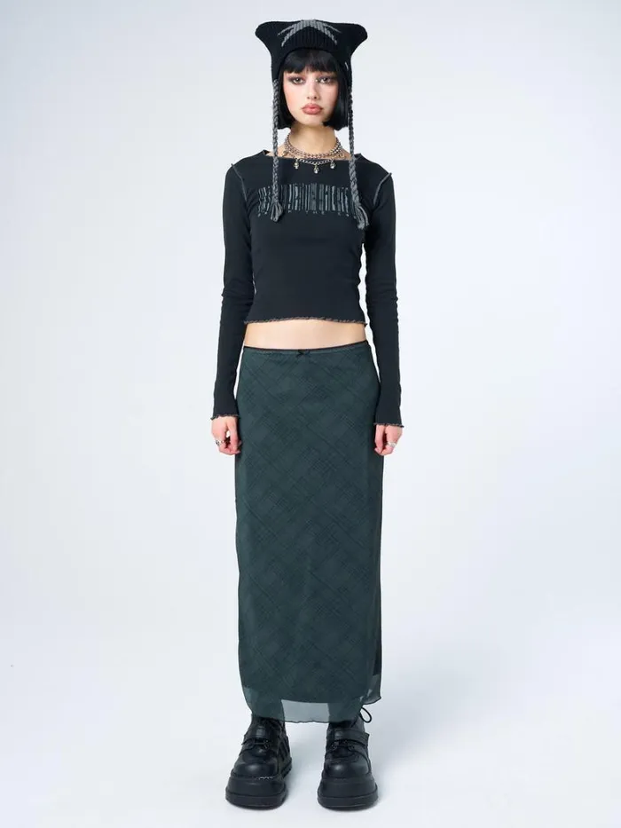 Clothing Minga London Long Sleeve Tops Break The Code Black Graphic Top