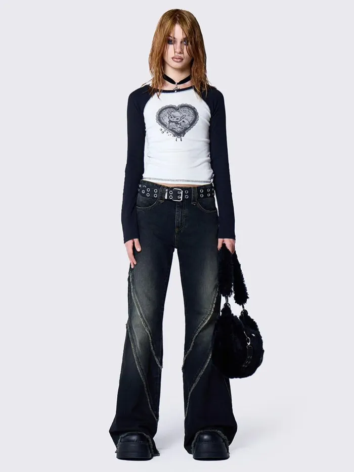 Clothing Minga London Long Sleeve Tops Cute As Hell Graphic Raglan Top