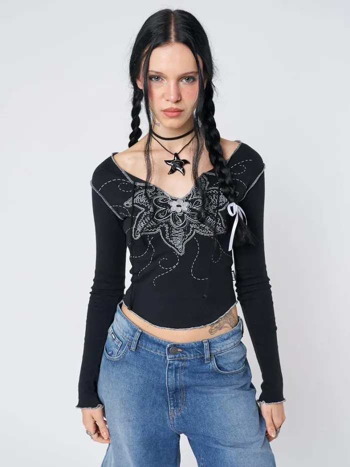 Clothing Minga London Long Sleeve Tops Sea Flower Long Sleeve Top