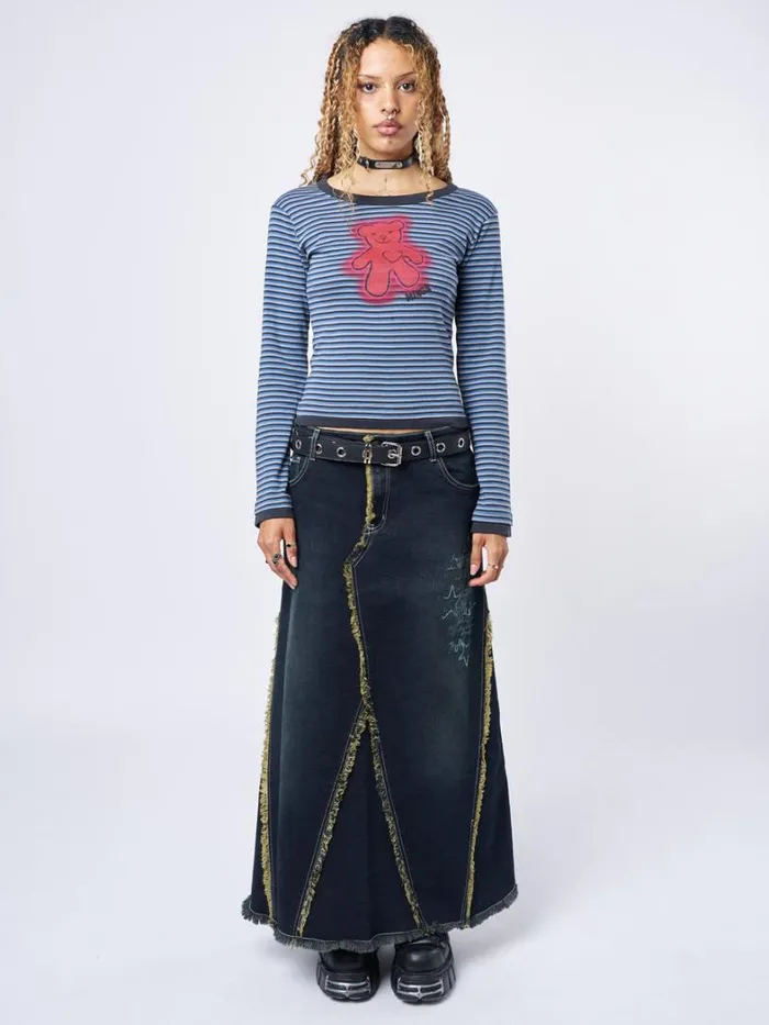 Clothing Minga London Skirts Alexis Lined Denim Maxi Skirt