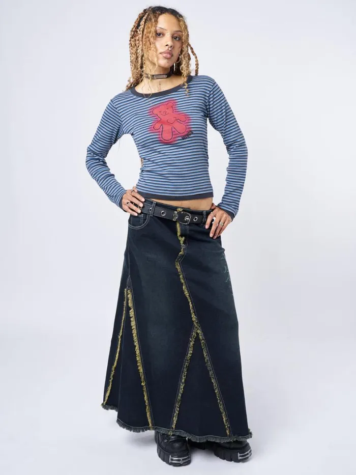Clothing Minga London Skirts Alexis Lined Denim Maxi Skirt