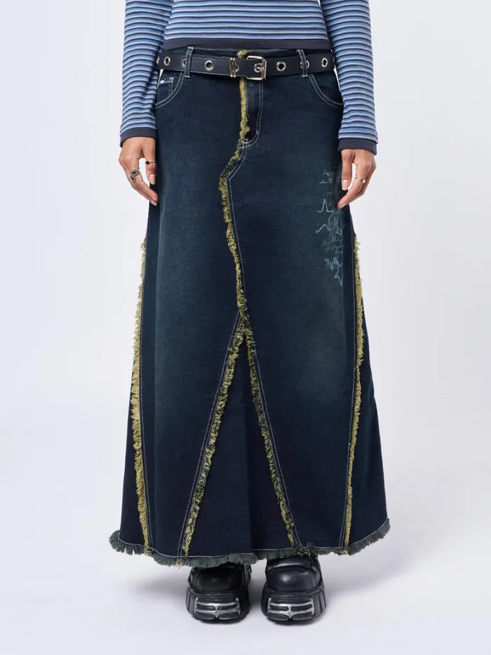 Clothing Minga London Skirts Alexis Lined Denim Maxi Skirt