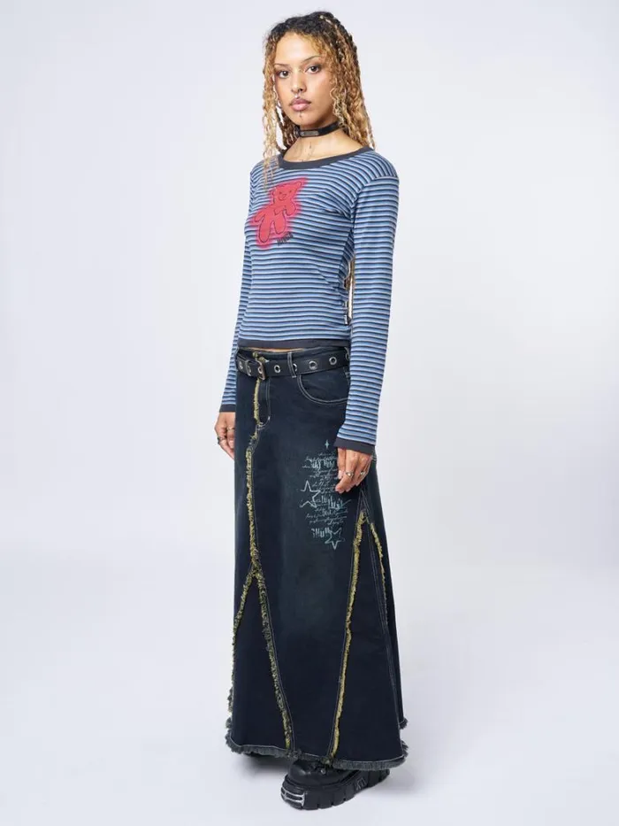 Clothing Minga London Skirts Alexis Lined Denim Maxi Skirt