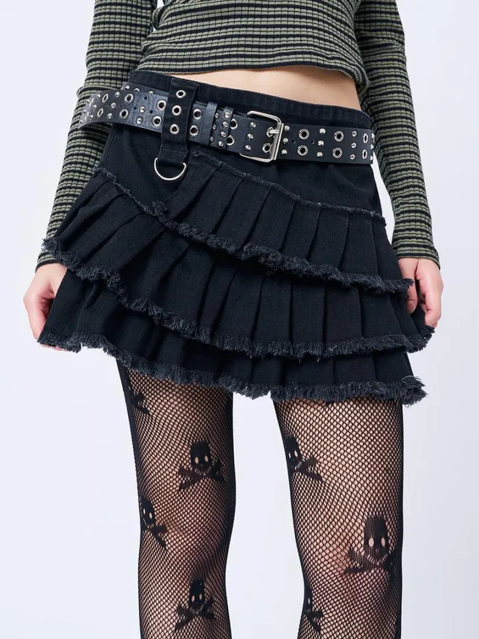 Clothing Minga London Skirts Azelia Black Pleated Mini Skirt