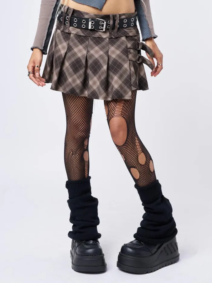Clothing Minga London Skirts Gina Tartan Pleated Mini Skirt