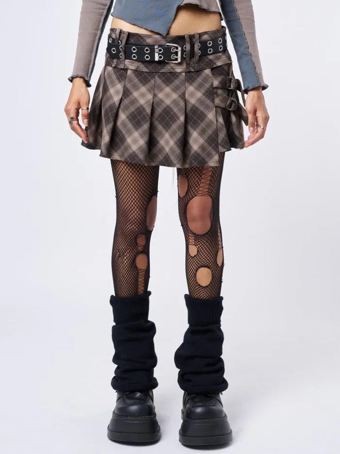 Clothing Minga London Skirts Gina Tartan Pleated Mini Skirt