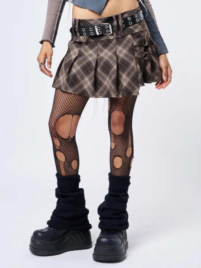 Clothing Minga London Skirts Gina Tartan Pleated Mini Skirt