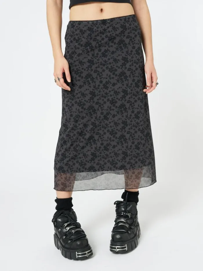 Clothing Minga London Skirts Hydra Floral Print Midi Skirt