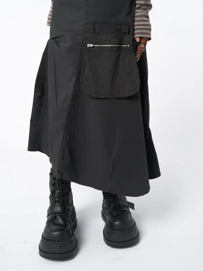 Clothing Minga London Skirts Lexi Black Tech Cargo Maxi Skirt
