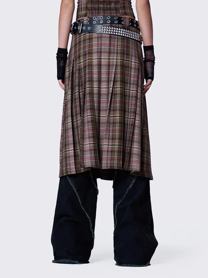 Clothing Minga London Skirts Nenna Pleated Tartan Midi Skirt
