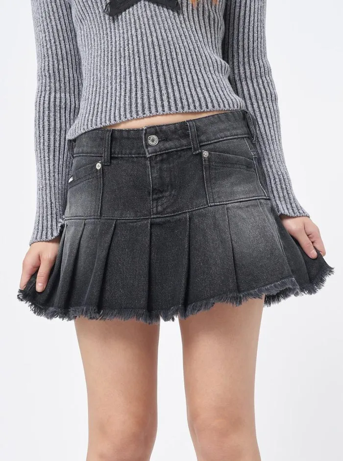 Clothing Minga London Skirts Nya Black Pleated Mini Skirt