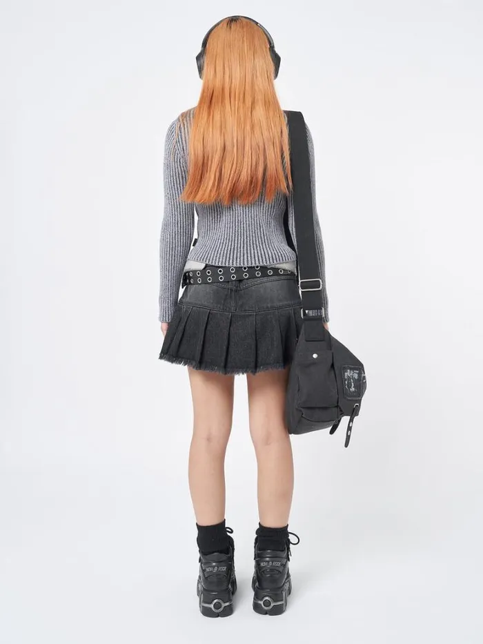 Clothing Minga London Skirts Nya Black Pleated Mini Skirt