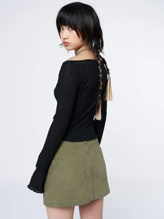 Clothing Minga London Skirts Shay Green Cargo Mini Skirt