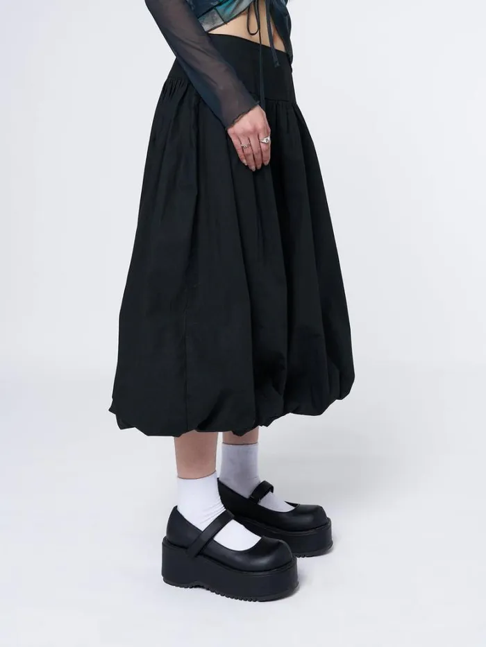 Clothing Minga London Skirts Suya Black Bubble Midi Skirt