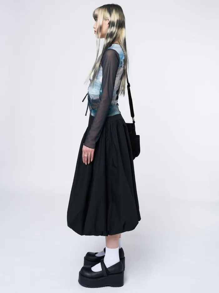 Clothing Minga London Skirts Suya Black Bubble Midi Skirt